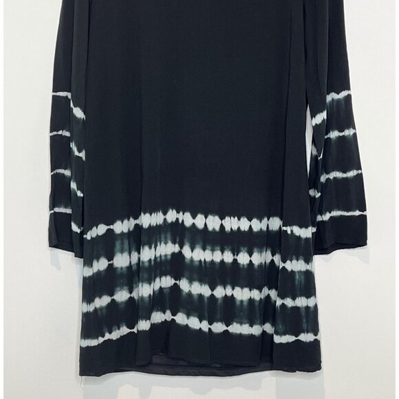 She + Sky Black White Tie Dye Bell Sleeve A-Line Dress Sz Small - Picture 3 of 12